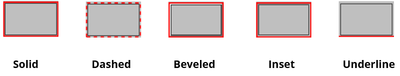 Appearance of Push Button with Different Line Styles