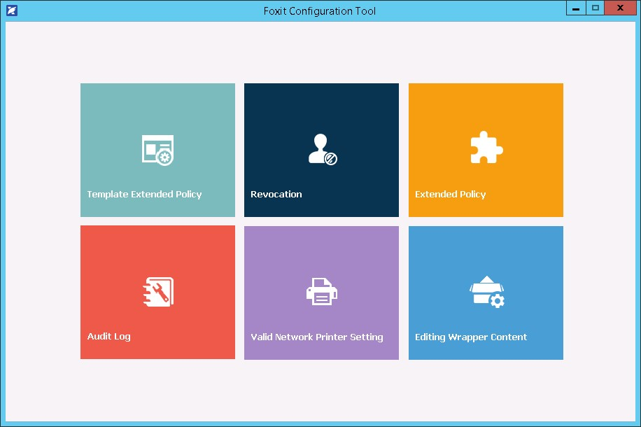 Foxit Configuration Tool Winodow